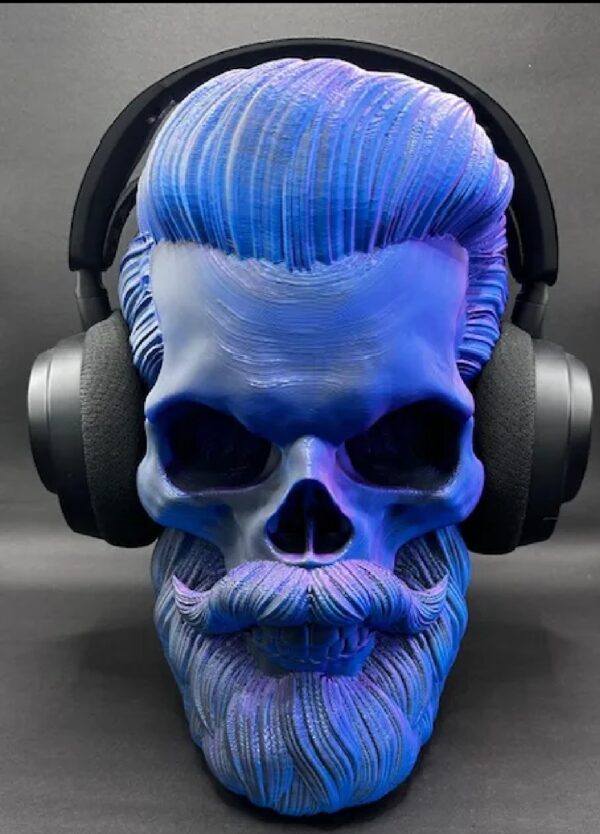 Headphone Stand Gamer Hair - Beard Skull Nº1