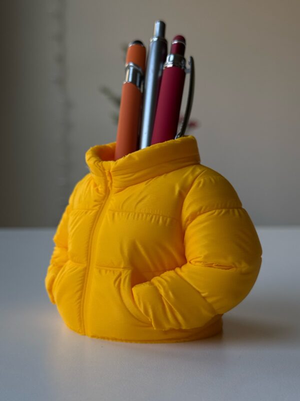 Puffer Jacket Pen Holder Cup