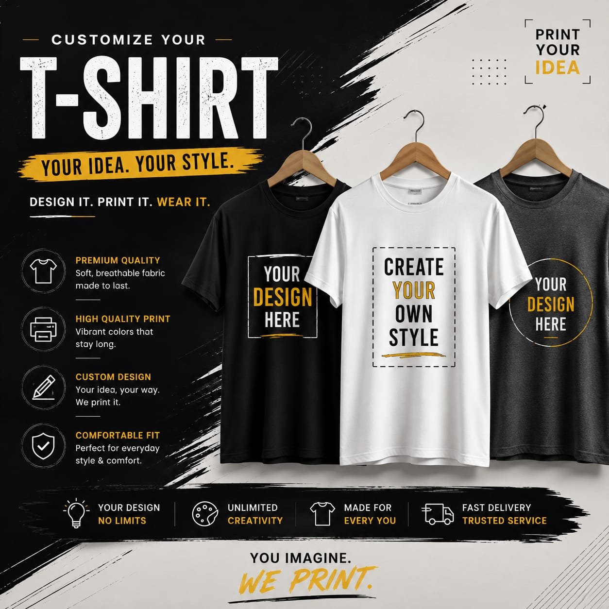 Home t shirt with print option