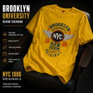 ๐ฅ brooklyn university raw denim tee ๐ฅ