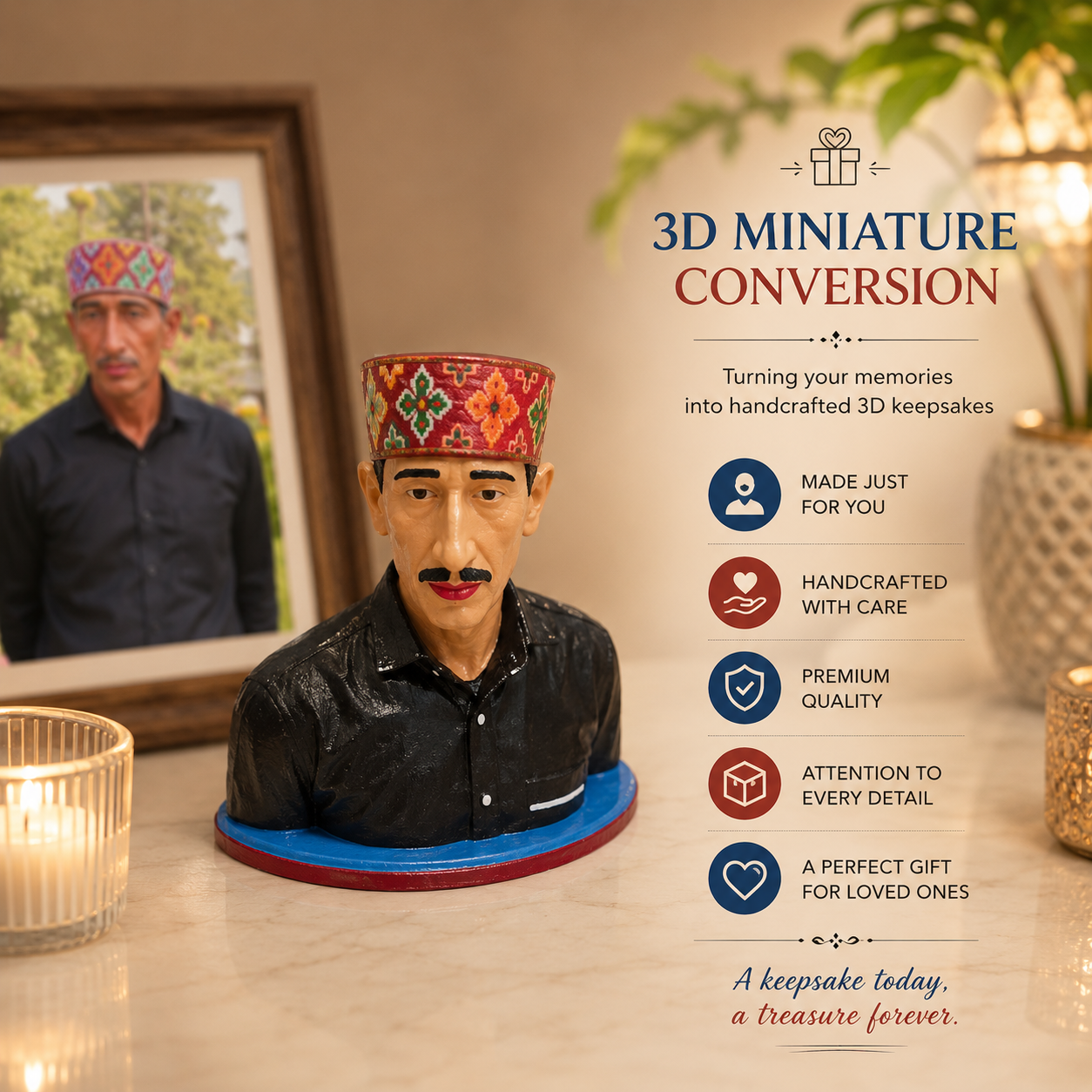 Home custom 3d printed miniature from photo