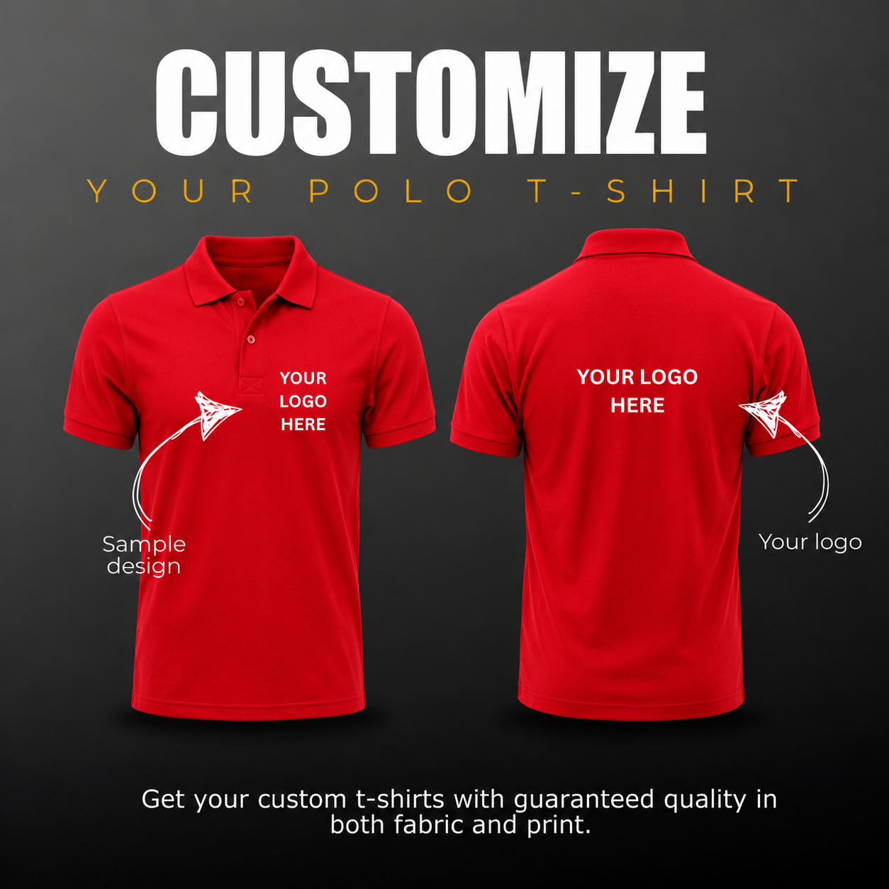 Home custom polo t shirt with your logo | premium dtf printing | 220 gsm cotton matty