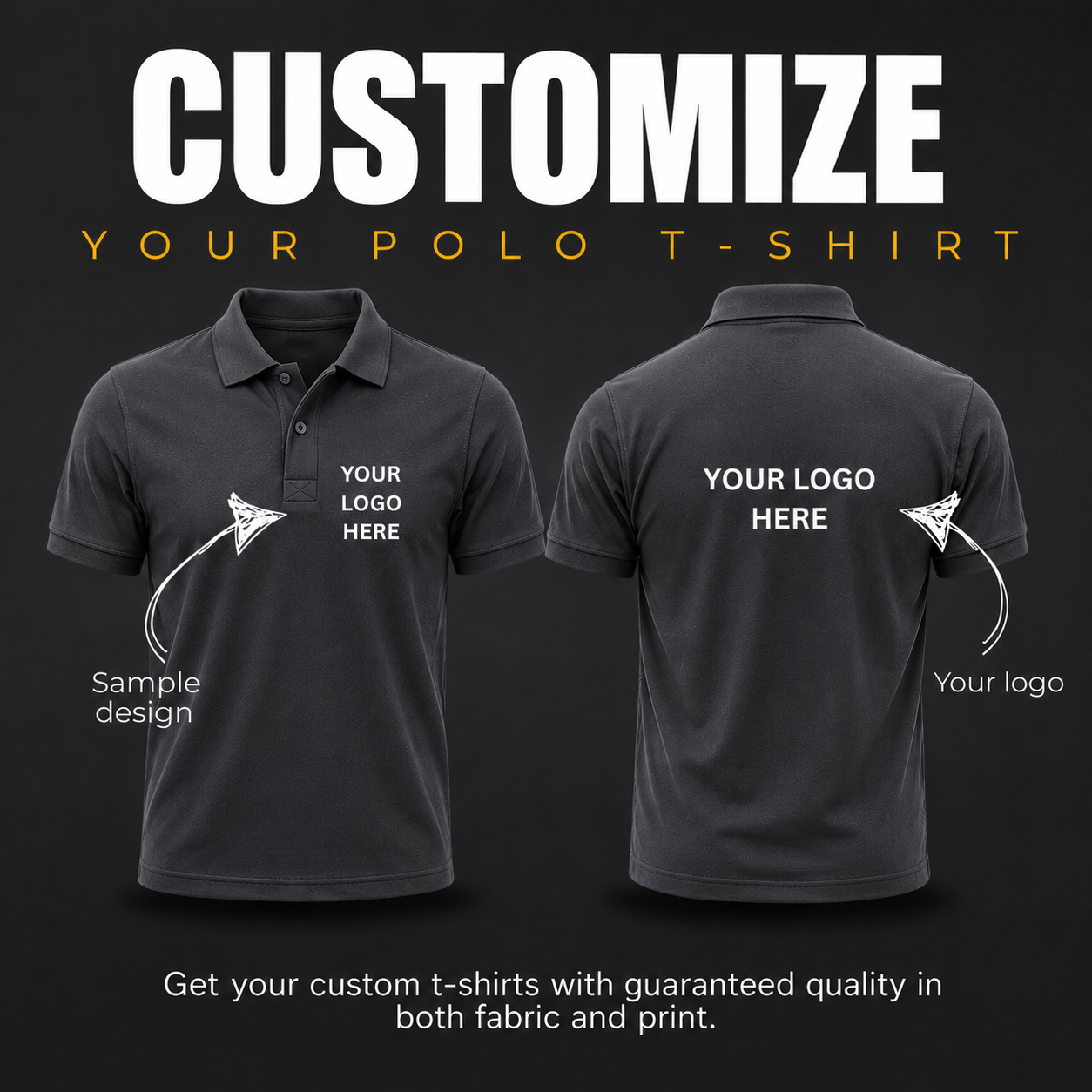 Home custom polo t shirt with your logo | premium dtf printing | 220 gsm cotton matty
