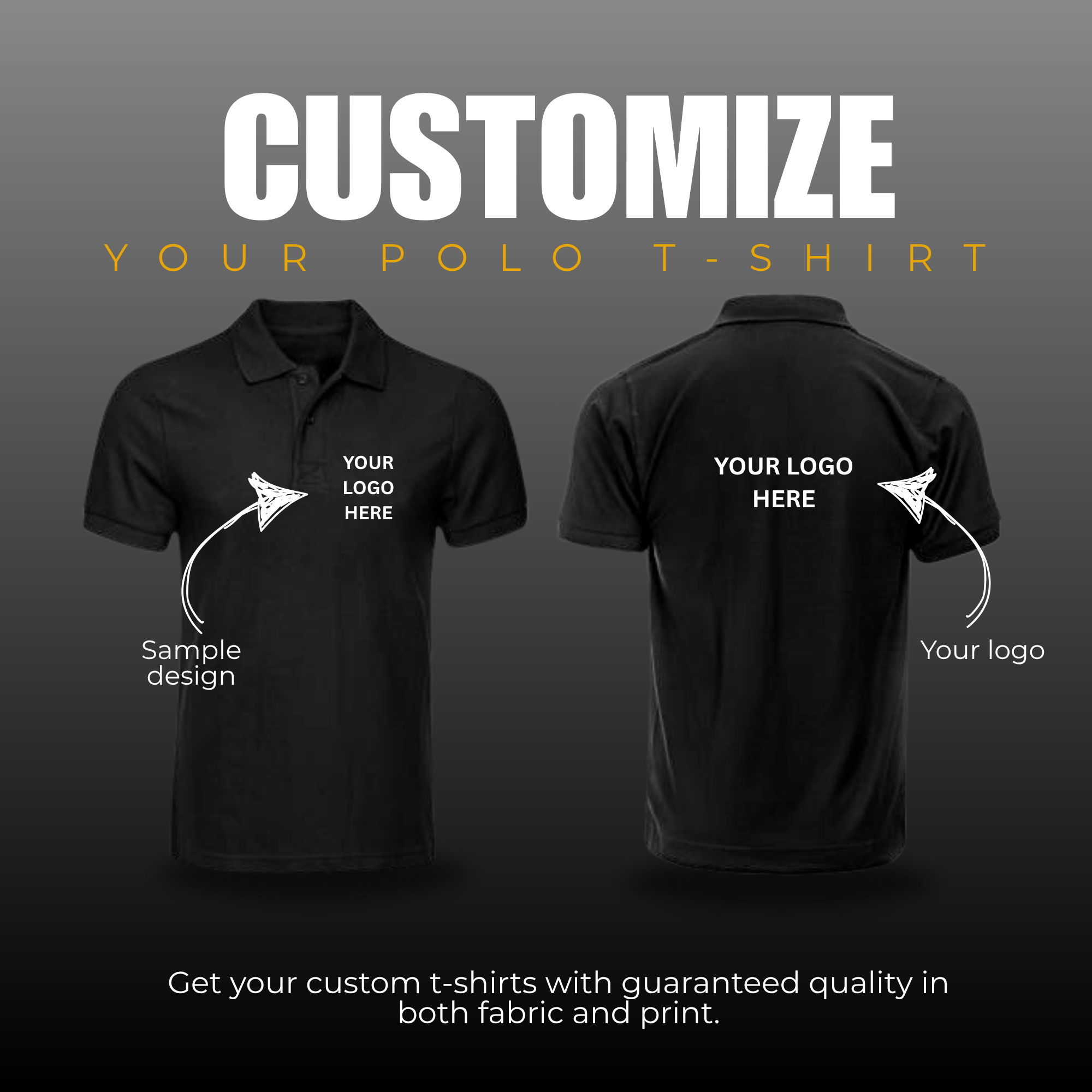 Home custom polo t shirt with your logo | premium dtf printing | 220 gsm cotton matty