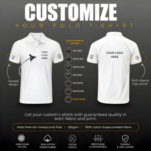 premium custom polo t shirt printing | 100% cotton honeycomb polo