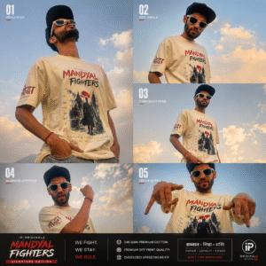 mandyal fighters™ premium oversized t shirt by 3d house mafia