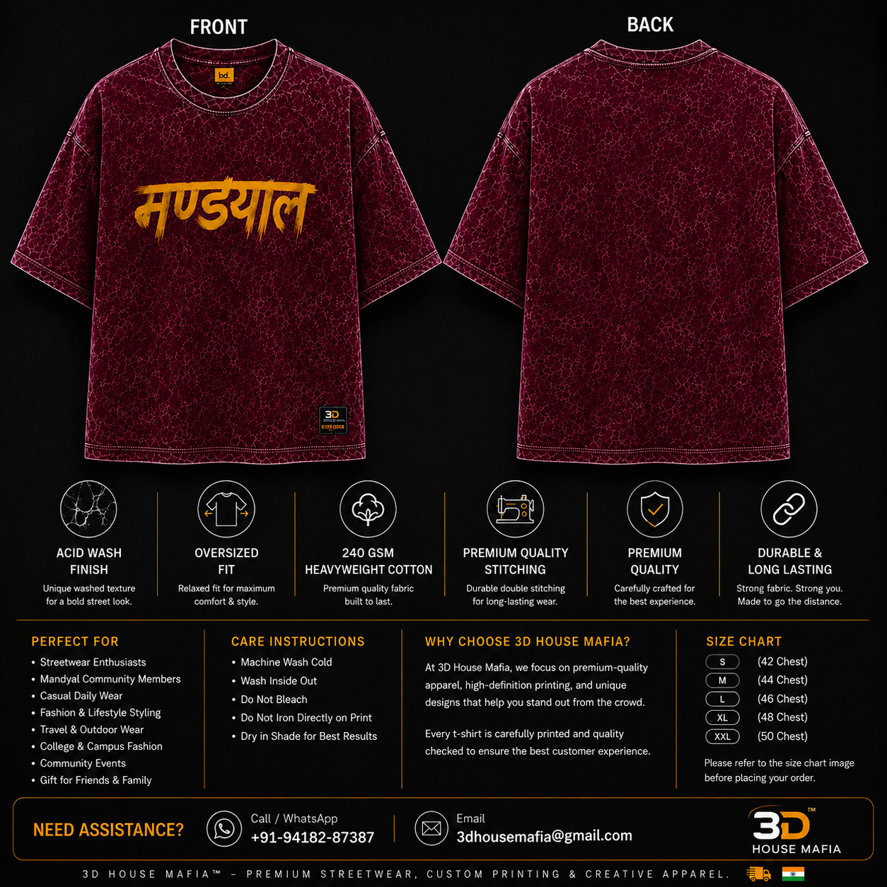 mandyal™ premium acid wash oversized t shirt by 3d house mafia mandyal™ premium acid wash oversized t shirt by 3d house mafia